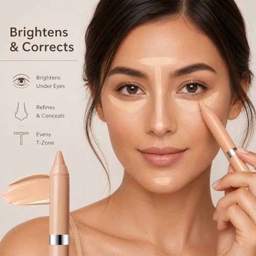 Fair Light Concealer Stick - Creamy Blendable Makeup for Dark Circles & Blemishes