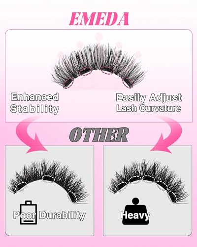EMEDA Magnetic Eyelashes Kit - Reusable, No Glue, Natural Look