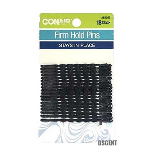 Scunci 55367 Black Styling Essentials Bobby Pins 18 Count, pack of 3