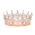 Rose Gold Rhinestone Wedding Crown for Women