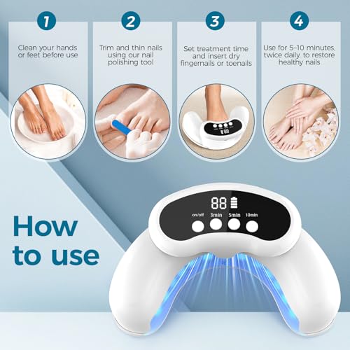 Nail Fungus Laser Treatment Device | Cordless LED Light Portable