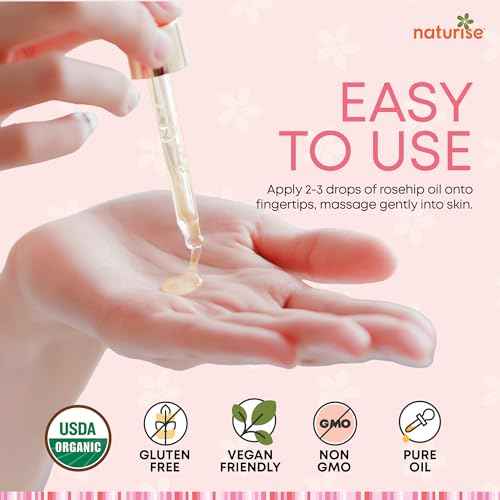 USDA Organic Rosehip Oil ? 100% Pure Rosehip Oil for Face, Skin, Nails &. Hair Care ? Vegan, Non-GMO, Cold Pressed & Unrefined Rose Hip Oils in Glass Bottle (1 fl oz)