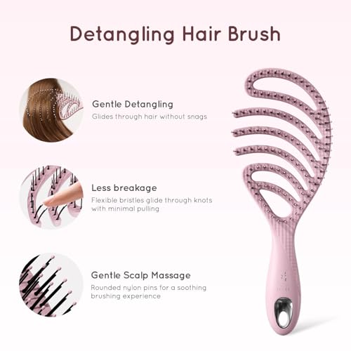 Ecoed Detangling Brush - Anti-Static Vented Design for All Hair