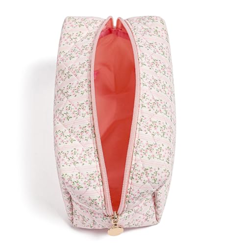Pink Makeup Bag for Travel - Large Cosmetic Organizer