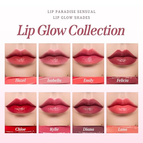DEARDAHLIA Lip Paradise Sensual Lip Glow (Isabelle) - Hydrating Vegan Lipstick with Glossy Finish, Vibrant Color, Smooth Application, Natural Radiant Glow & Shea Butter Nourishment, 0.11 oz