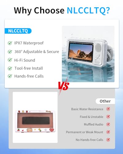 Waterproof Shower Phone Holder with Bluetooth Speaker