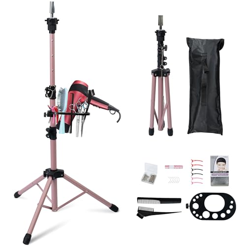 Klvied Wig Stand Tripod Adjustable 25-53.5" with Tool Tray