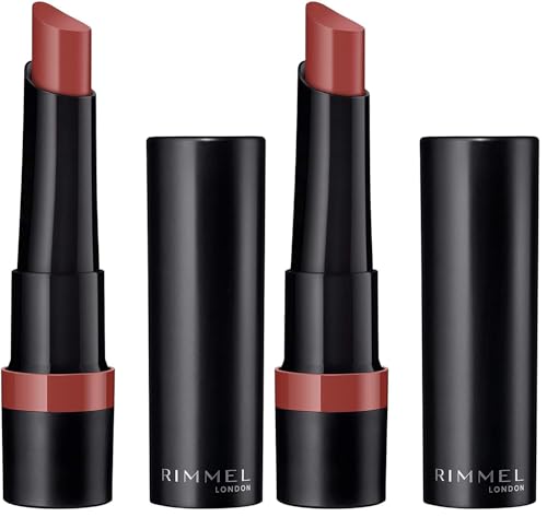 Rimmel Lasting Finish Matte Lipstick 180 Blushed Pink (Pack of 2)