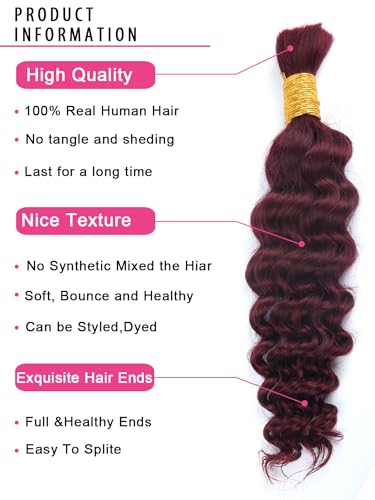 RESACA Human Braiding Hair 100g 2 Bundle 16 Inch Deep Wave Bulk for