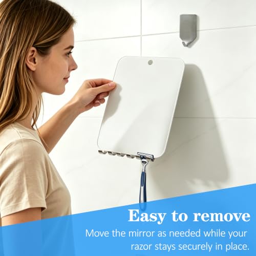Fogless Shower Mirror with Razor Holders - 2 Pack, 10" x 8"