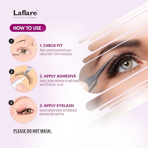 Laflare 100% Real Mink Lashes, 3D NY Mink Eyelashes, Hand-Rowing Natural Long Wispy False Lashes for Luxury Makeup, Natural, Light,Trendy, Reusable (NY45, VALUE PACK)
