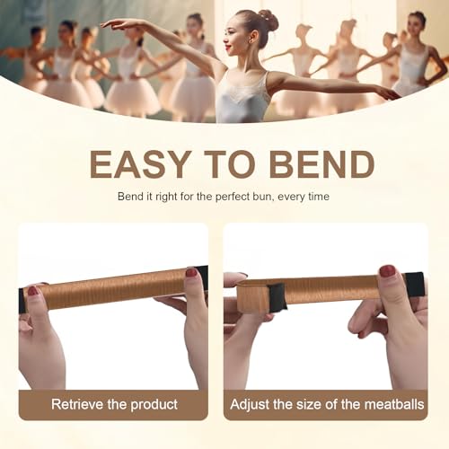 Dark Brown Hair Bun Maker Tool - 4 Pack Snap Ballet Bun
