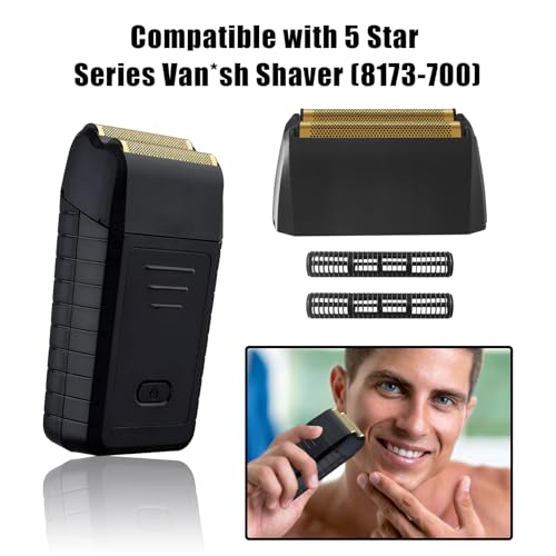 Shaver Replacement Super Close Gold Foil & Cutter Bar Assembly Compatible with Wahl 5 Star Series Vanish Shaver£¨8173-700£© (2 Pack)