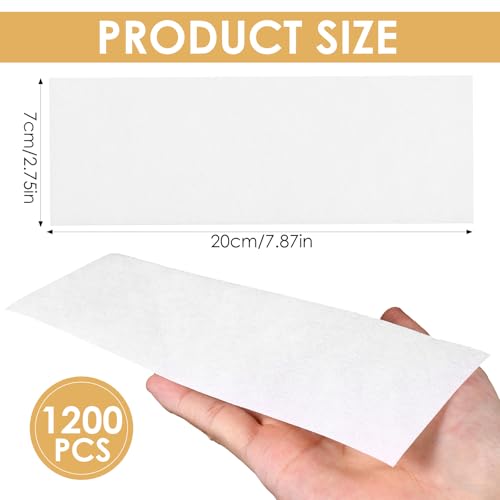 1200 Pcs Non Woven Wax Strips 7.9 x 2.8 Inch Bulk Large Wax Strips Body and Facial Hair Removal Waxing Strip Soft Waxing Paper Sheets for Arm Leg Underarm Face Eyebrow Armpit Chest Back and Bikini