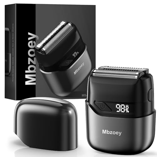 Electric Foil Shavers for Men: Mini Electric Razor for Face - IPX7 Waterproof Cordless Razor with LED Display & Fast Charge - Micro-Comb Technology & Precision Blades