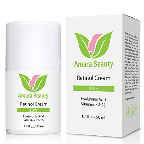 Retinol Cream for Face 2.5% with Hyaluronic Acid & Vitamins E & B5, 1.7 fl. oz.