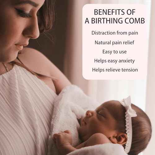 Wooden Labor Comb for Women, Labor and Delivery Essentials for Pregnant Women, Natural Birthing Comb Baby Shower Gifts with Cloth Bag