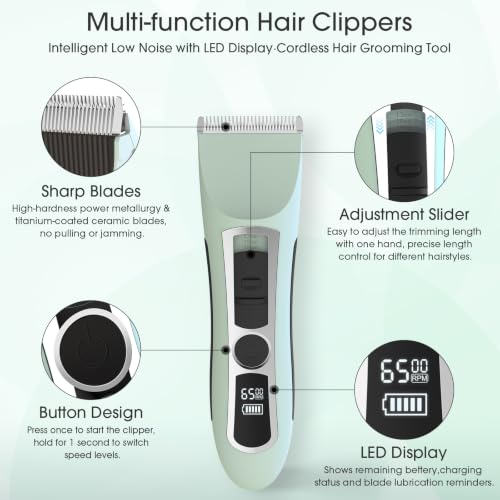 SEEBLU Cordless Hair Clipper Kit for Men & Kids
