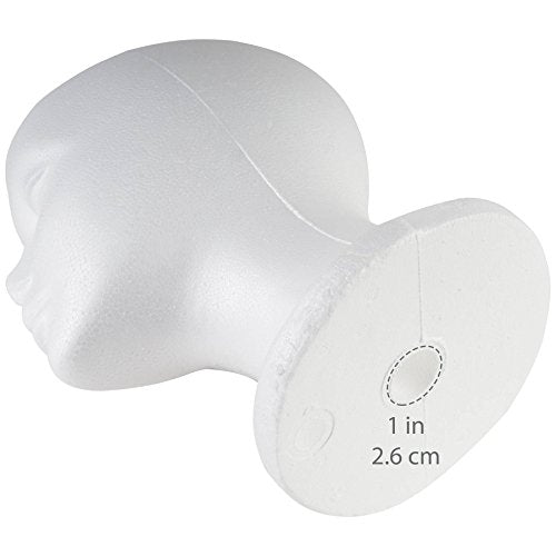 SHANY Female Styrofoam Mannequin Head for Wigs & Hats - 10.5 Inch, Round Base, Model 1