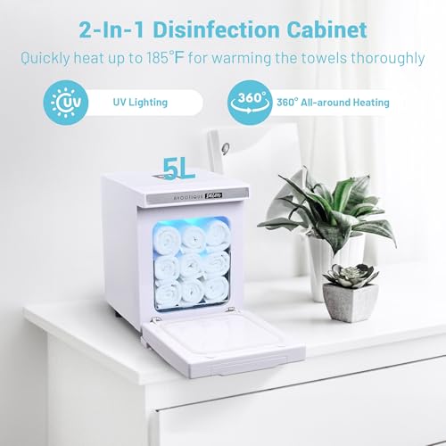 5L Towel Warmer Cabinet with Aluminum Chamber & Removable Tray