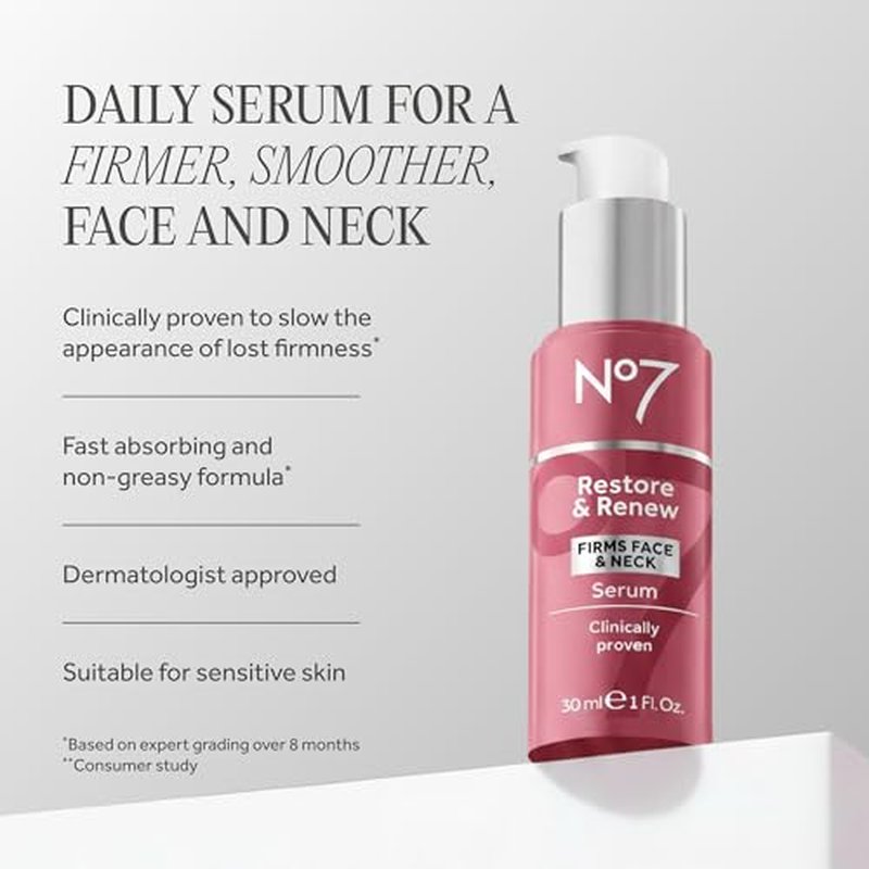 No7 Restore & Renew Face & Neck Serum | Anti-Aging Collagen
