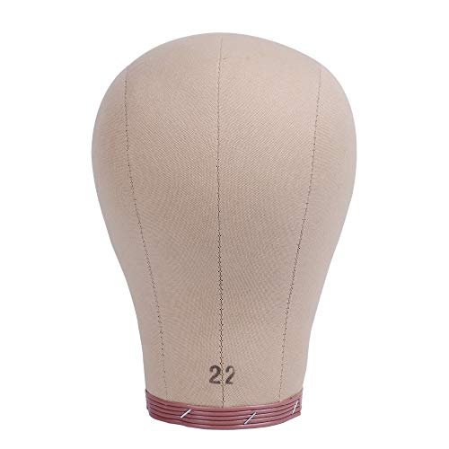 22 Inch Canvas Wig Head Mannequin with Cork Block