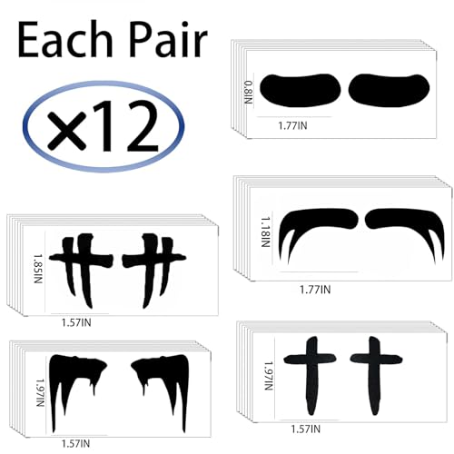 60 Pairs Eye Black Temporary Tattoos for Sports – Sweat-Proof