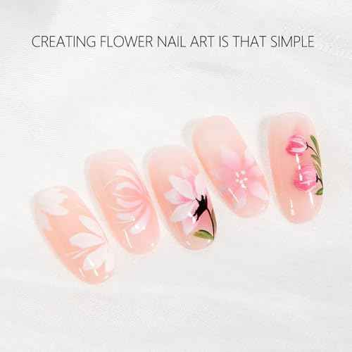 3Pcs Nail Art Brushes Set for Flower Petal Butterfly Drawing, 3D Gel Acrylic Nail Brush, Fine Liner Nails Design Tool, Professional Watercolor Painting Pen for Manicure DIY Salon