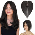 Human Hair Topper with Bangs for Thinning Hair | Clip-In