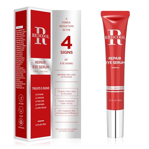 Caffeine & Retinol Under Eye Serum ? Dermatologist-Tested, Fast Absorbing, Correction for Puffy Eye Bags Fine Lines Dark Circles Wrinkles While Providing Moisturizing Care 0.7 Oz