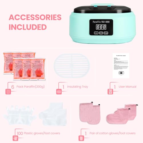 Paraffin Wax Machine for Hands & Feet - 3500ml Kit with 6 Wax Packs