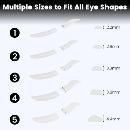 PERMANIA Lash Lift Pads - 5 Sizes, Eyes Open Design