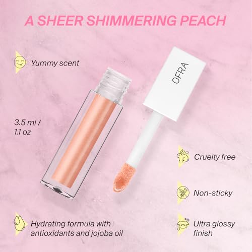 Ofra Lip Gloss - Apricot Dream | Non Sticky, Ultra-Glossy Lip Gloss | Long Lasting Formula for a Smooth, Hydrated Finish | 3.5ml/1.1oz