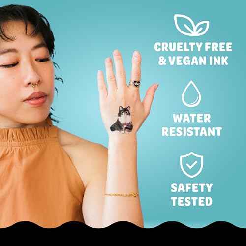 Tattly Kids Temporary Premium Tattoos - 59 Pieces, Skin-Safe Tested, Cruelty-Free Vegan Ink, Water Resistant, Adults, Teens or Kids, Realistic, Artist Designed