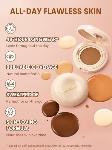 SHEGLAM Lock & Go Cushion Foundation - Waterproof Soft Matte