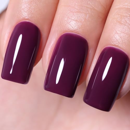Imtiti Plum Gel Nail Polish 15ml Dark Berry Purple - Soak Off UV/LED Long Lasting Manicure