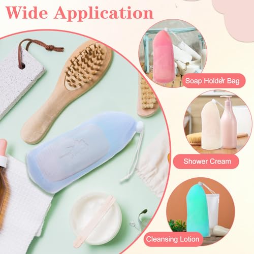 Bewudy 6 PCS Exfoliating Soap Pouches | Mesh Shower Bags