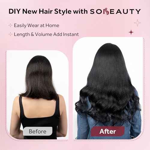 Clip in Hair Extensions Real Human Hair, Jet Black 100% Human Hair Extensions Clip in, Tangle-free Silky Straight Hair Extensions for Women, #1 16Inch 120G 7PCS