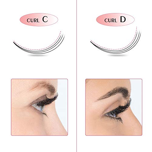Premade Fans Eyelash Extensions 3D-C-0.10-16 Short Stem Premade Volume Eyelash Extensions 9 to 20 mm Pre made Lash Fans 3D 5D 7D Volume Lash Extensions .07 .10 C D Curl(3D-C-0.10,16mm)