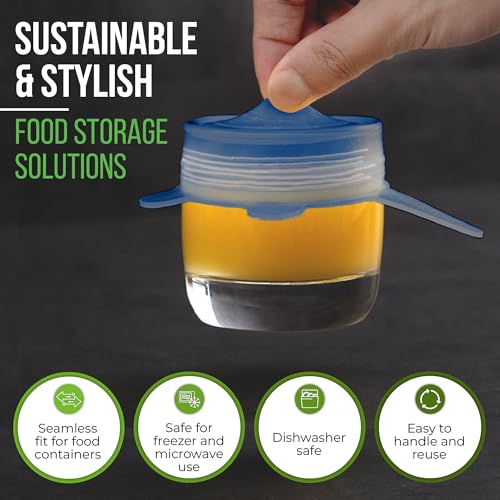 Reusable Silicone Stretch Lids 7-Pack – Universal Food-Grade Covers for Bowls, Cups, Jars (Multicolor)