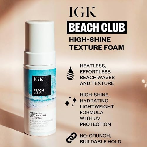 IGK Beach Club High-Shine Texture Foam | Air-Dry Beach Waves