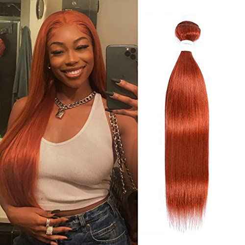 REMY Hair Brazilian Virgin 100% Human Hair Bundles Orange #350 color Hair Extension 20 Inch Straight Hair Extensions Weave Hair Human Bundles