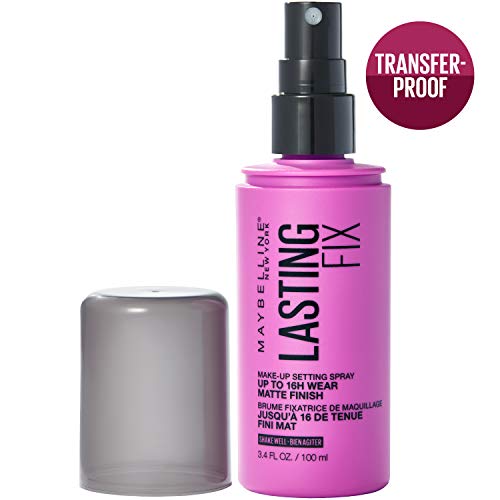 Maybelline New York Facestudio Lasting Fix Makeup Setting Spray, 3.4 fl. oz. and Fit Me Matte + Poreless Mattifying Face Primer Makeup With Sunscreen, SPF 20, 1 Count