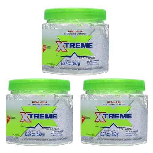 Xtreme Pro-Expert Clear Styling Gel with Aloe Vera, Alcohol-Free, 15.87 oz, 3 Pack