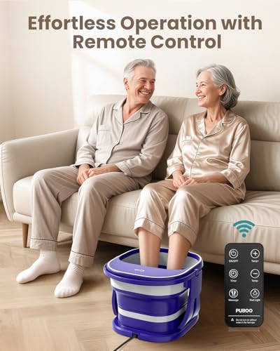 Puboo Electric Foot Bath Massager with Heat & Remote Control