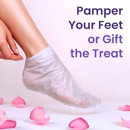 Foot Peeling Mask (2 pairs) Exfoliating Foot Mask for Dry Cracked Feet with Lavender & Shea Butter, Dead Skin & Callus Remover for Feet, Exfoliating Socks for Women & Men, One Size Fits Most