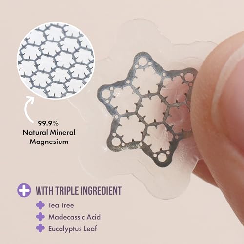 Magnesium Blemish Microdarts | Pimple Patch | Fast-Acting | Quick Calming | 99.9% Pure Magnesium | Madecassic Acid | Tea Tree | Eucalyptus Leaf | Hydrocolloid Spot Care Patch