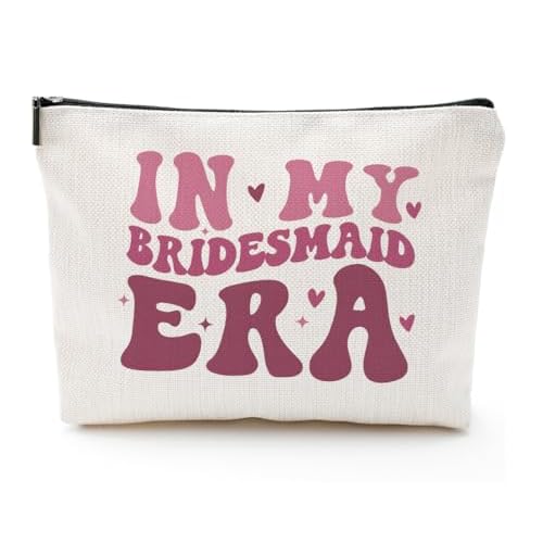 In My Bridesmaid Era Makeup Bag - Bridesmaid Gifts for Women, Cosmetic Pouch for Bachelorette Party, Bridal Shower Essentials, Wedding Party Favor, Travel Toiletry Bag
