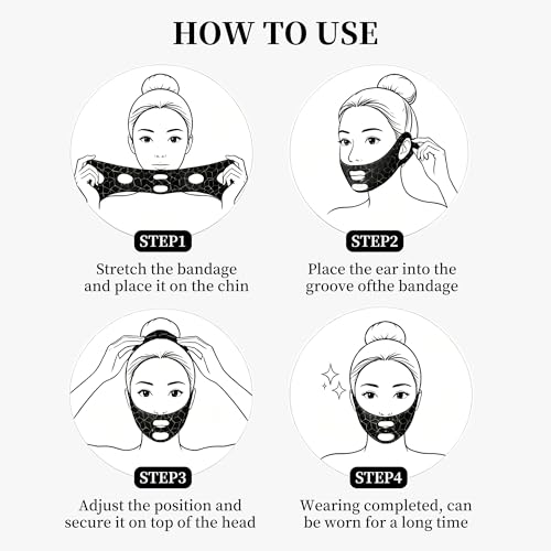 V Line Lifting Face Mask with Gua Sha Tool | Jawline Sculpting Band