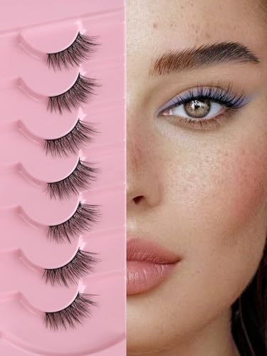 Half Lashes Cat Eye 14mm Wispy 3D Volume - 7 Pairs